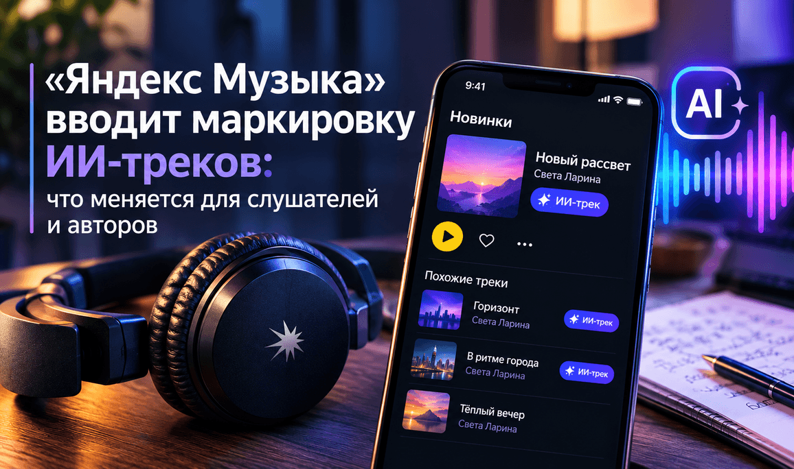 «Яндекс Музыка» вводит маркировку ИИ-треков: что меняется для слушателей и авторов