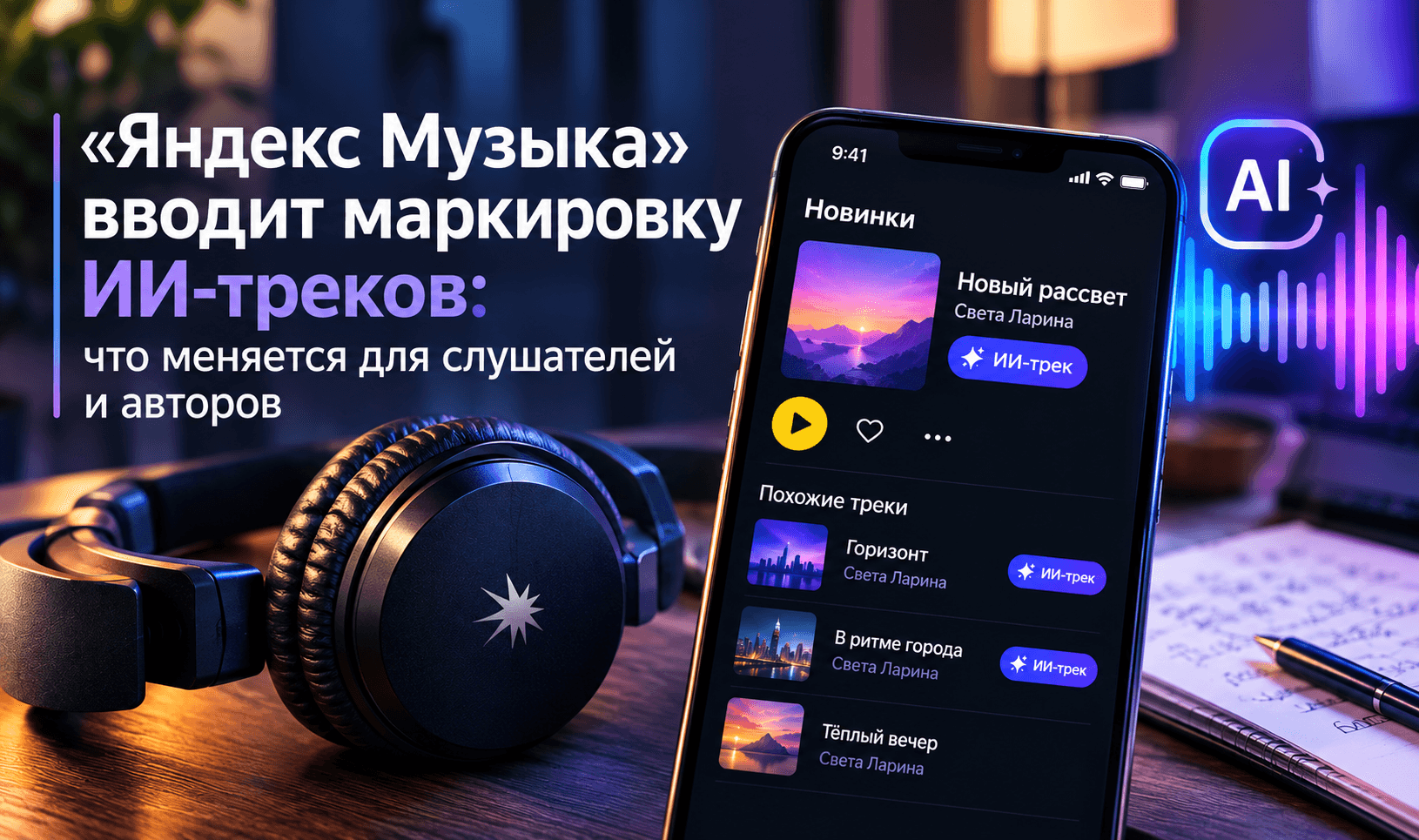 «Яндекс Музыка» вводит маркировку ИИ-треков: что меняется для слушателей и авторов
